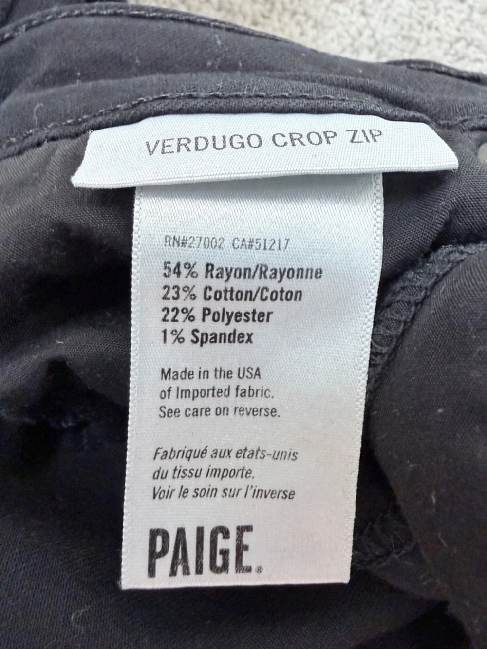 PAIGE Verdugo Crop Black Skinny Jeans Size 26| 90s Minimal Mid Rise Ankle Zip - Picture 15 of 16